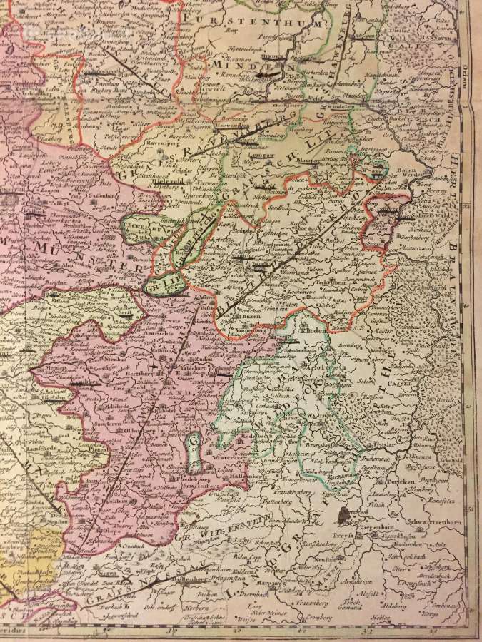 Antikvarinis Vokietijos žemėlapis 1761 metų - nuotraukos Nr. 4