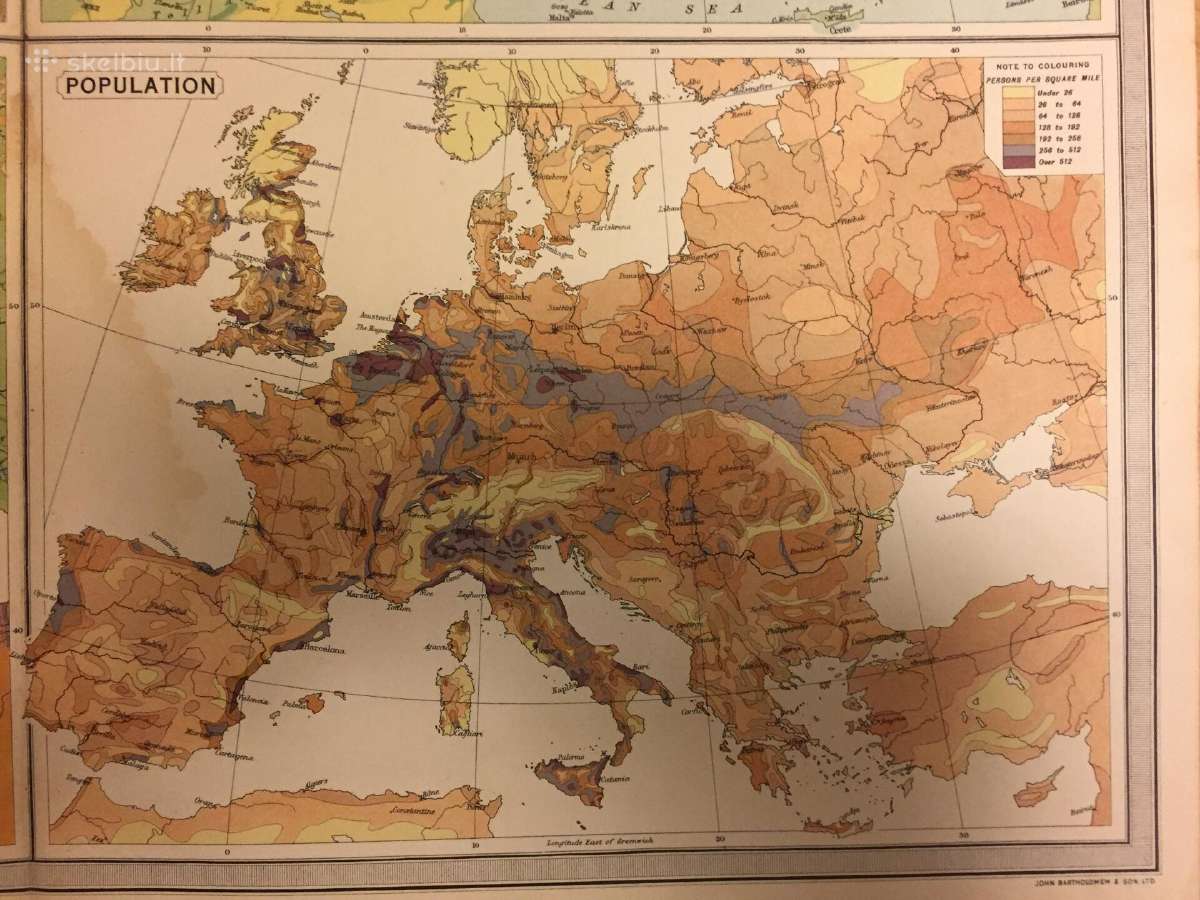 Antikvarinis Europos žemėlapis 1922 metų - nuotraukos Nr. 3
