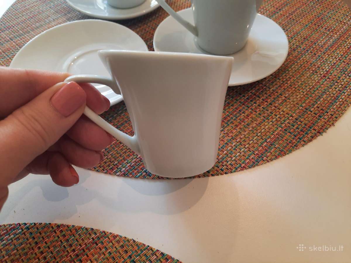 Porcelianiniai puodeliai 4 vnt kavai Espresso - nuotraukos Nr. 4