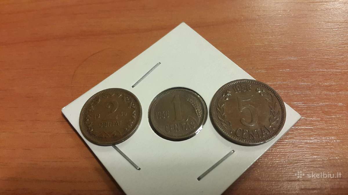 Gražūs 1936 m. 1,2,5 centukai