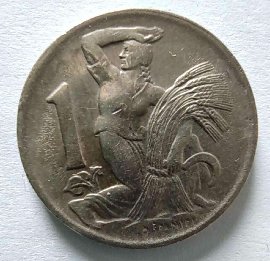 Čekoslovakija 1 krona 1947 (xf)