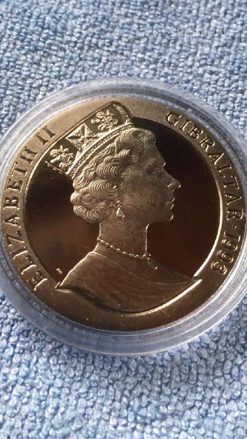 Moneta, Gibraltar, 1993m. 1 krona, cu-ni - nuotraukos Nr. 2