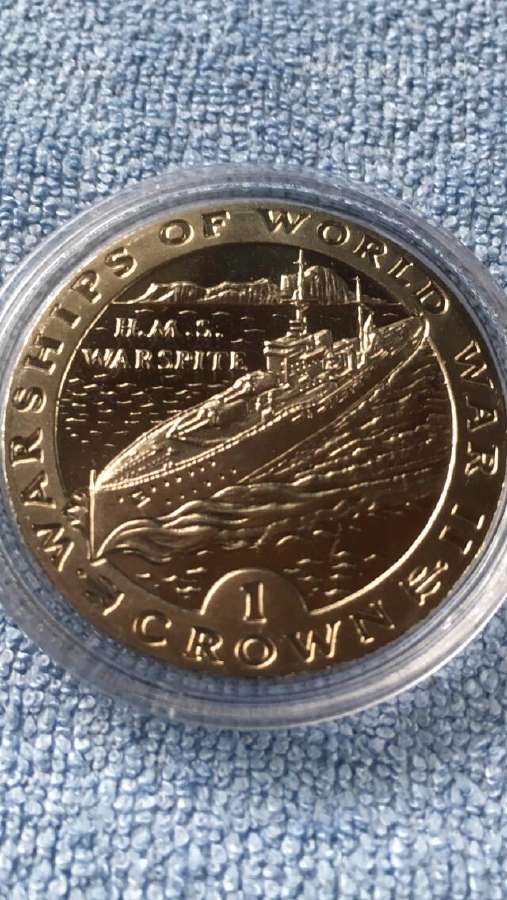 Moneta, Gibraltar, 1993m. 1 krona, cu-ni
