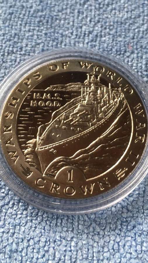 Moneta, Gibraltar, 1993m. 1 krona, cu-ni