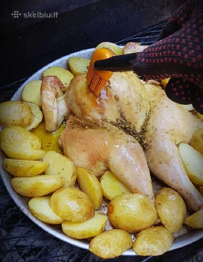 Kepsninė malkinis grilis Silver Grill su ratukais - nuotraukos Nr. 6