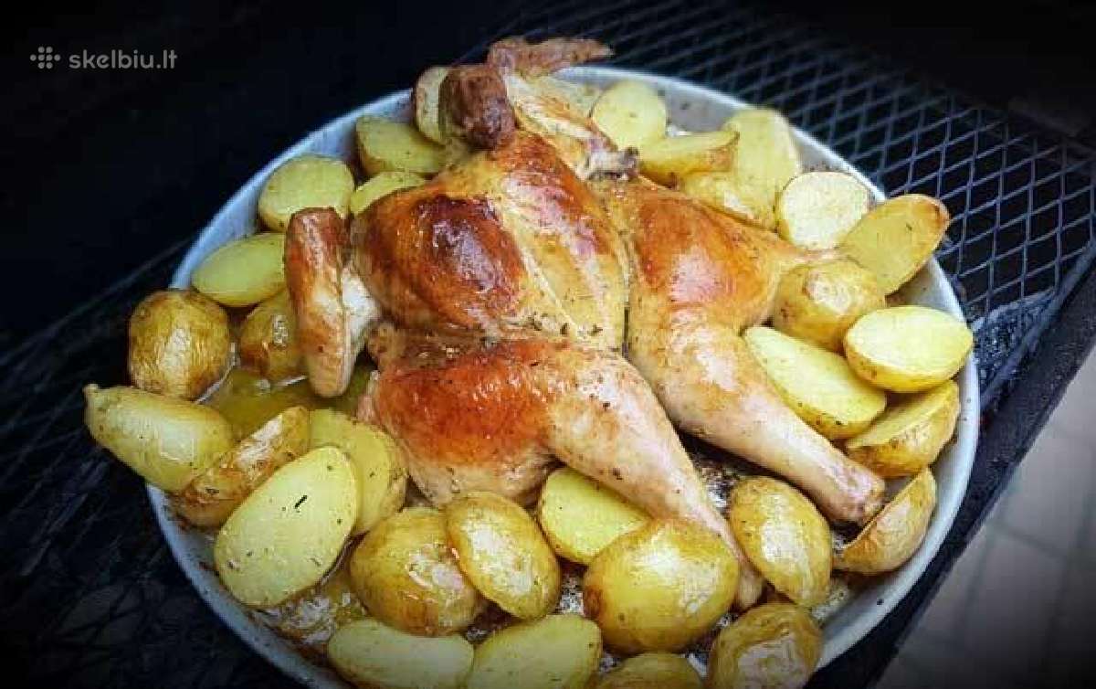 Kepsninė malkinis grilis Silver Grill su ratukais - nuotraukos Nr. 7