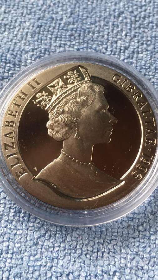Moneta, Gibraltar, 1993m. 1 krona, cu-ni - nuotraukos Nr. 2
