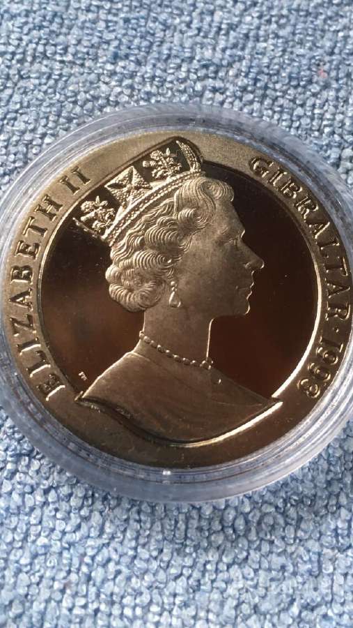 Moneta, Gibraltar, 1993m. 1 krona, cu-ni - nuotraukos Nr. 2