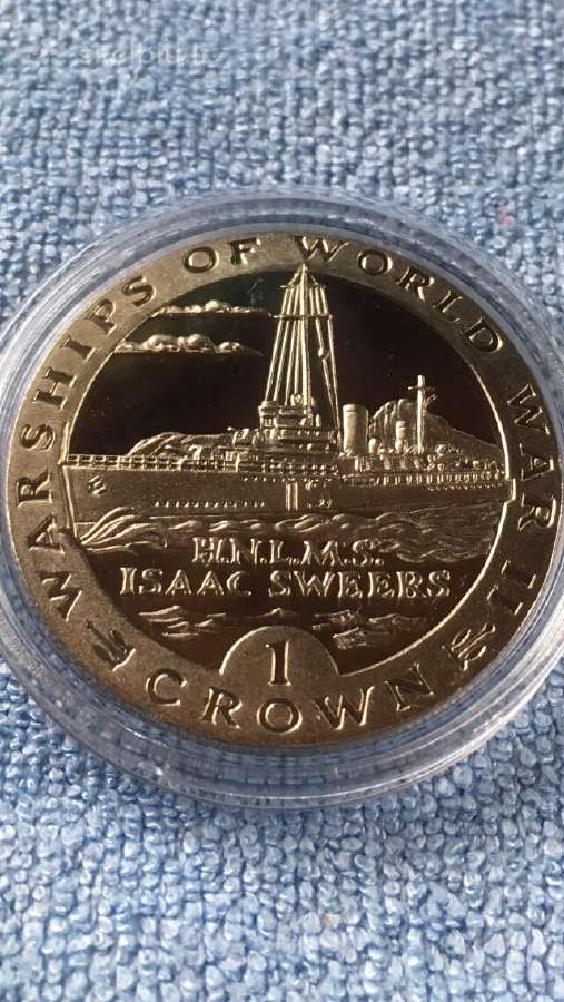 Moneta, Gibraltar, 1993m. 1 krona, cu-ni