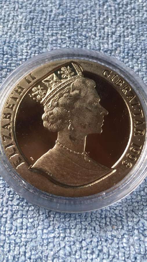 Moneta, Gibraltar, 1993m. 1 krona, cu-ni - nuotraukos Nr. 2