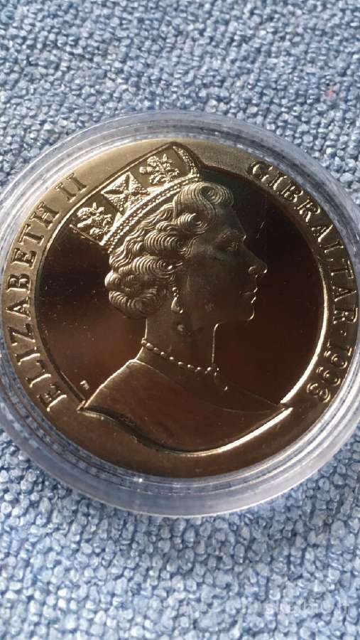 Moneta, Gibraltar, 1993m. 1 krona, cu-ni - nuotraukos Nr. 2
