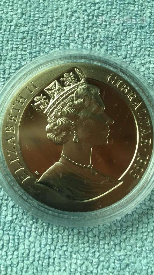 Moneta, Gibraltar, 1993m. 1 krona, cu-ni - nuotraukos Nr. 2