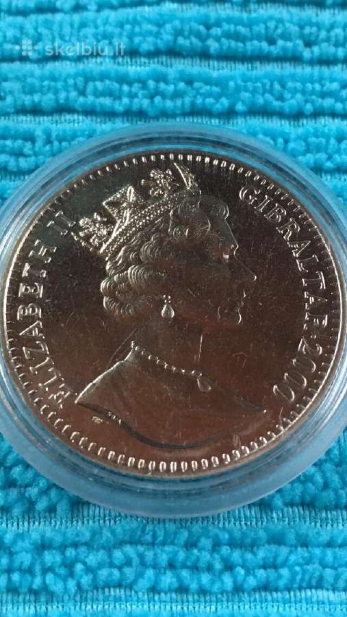 Moneta, Gibraltar, 2000m. 1 krona, cu-ni - nuotraukos Nr. 2