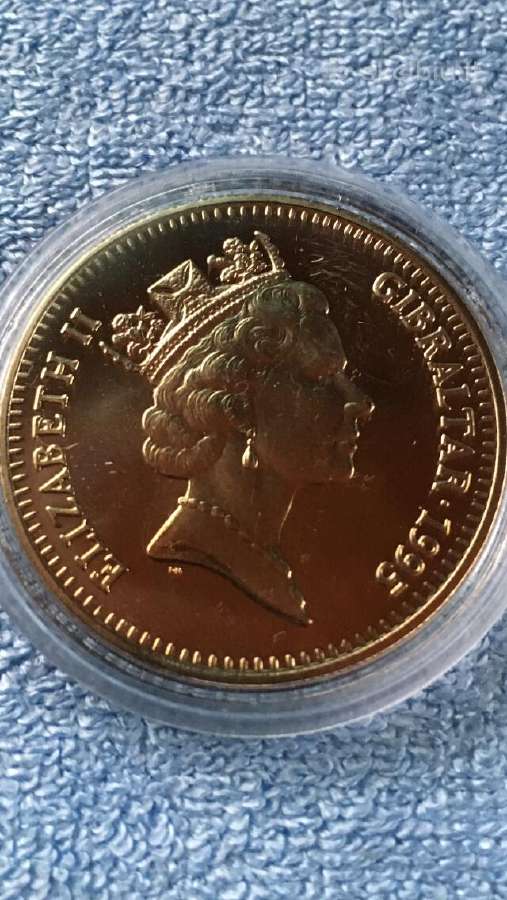 Moneta Gibraltar 1995m. 5 svarai, virenium - nuotraukos Nr. 2