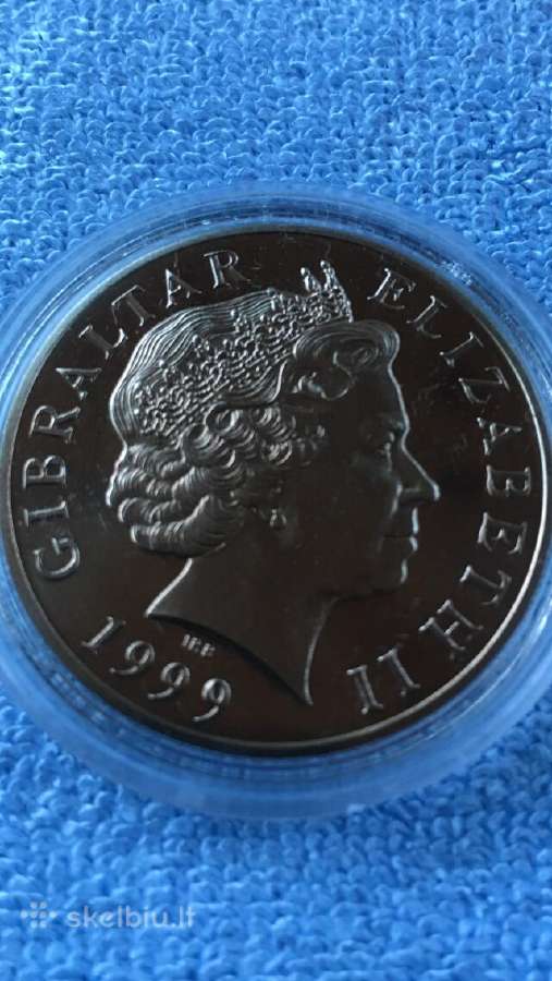Moneta Gibraltar 1999m. 5 svarai, virenium - nuotraukos Nr. 2