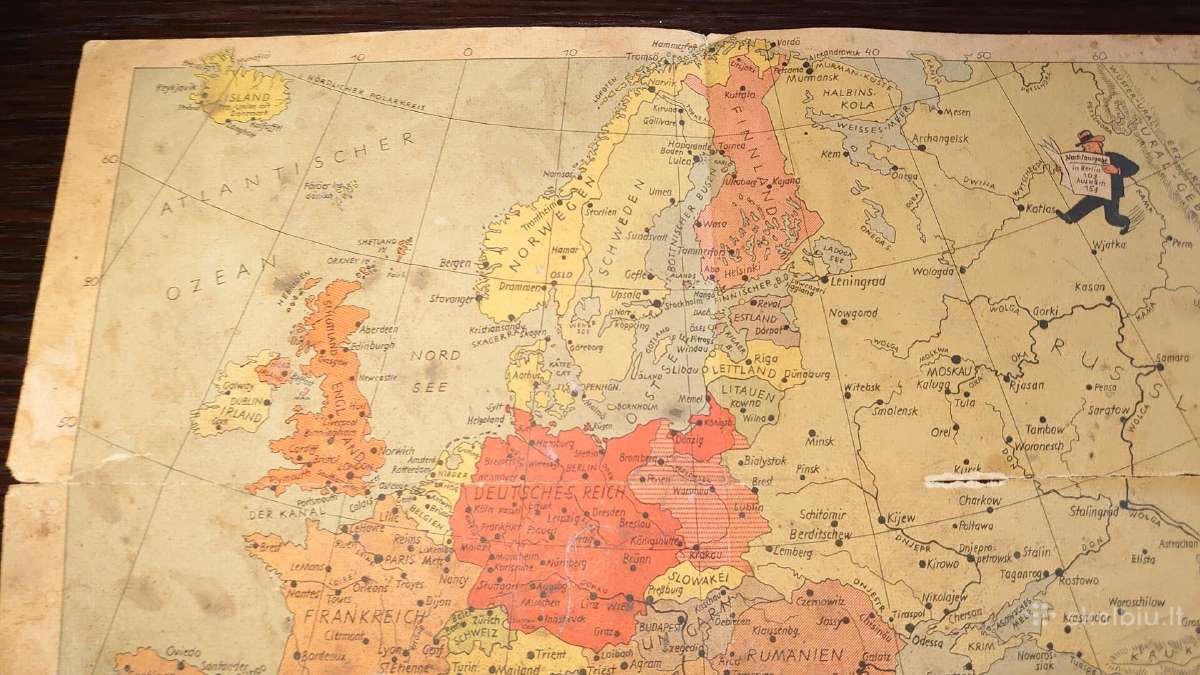Senas Europos žemėlapis - nuotraukos Nr. 2