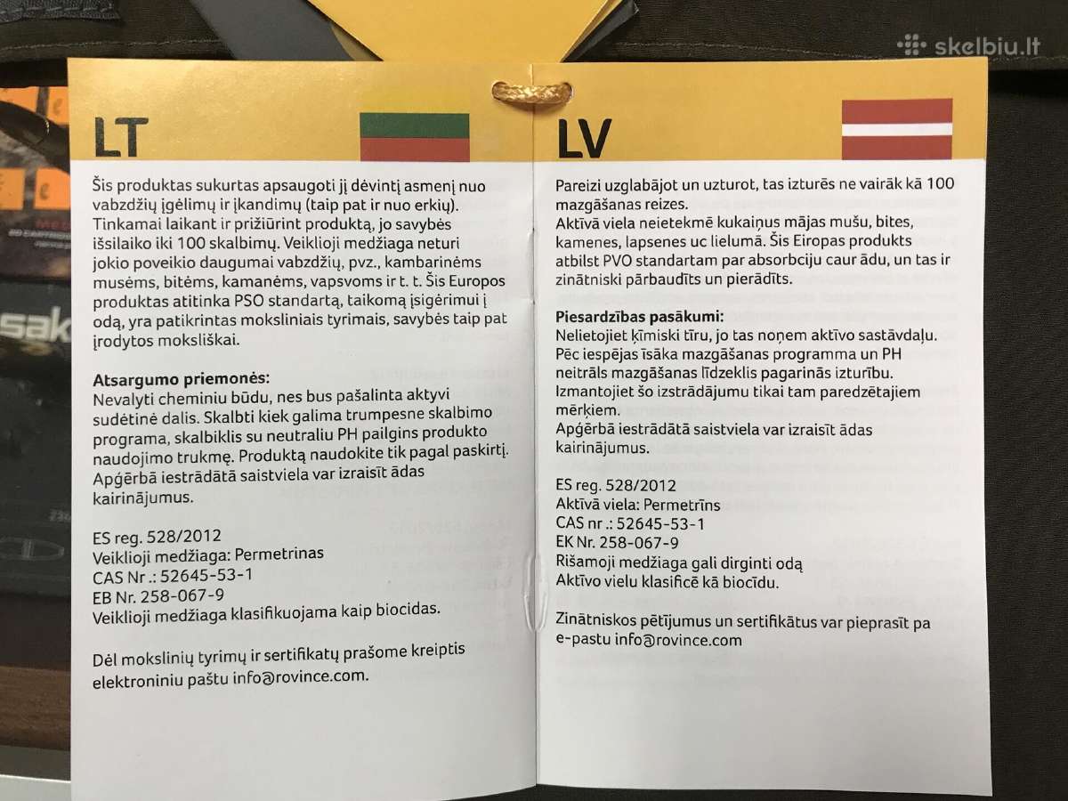Rovince (Olandija) impregnuoti rūbai nuo erkių - nuotraukos Nr. 33