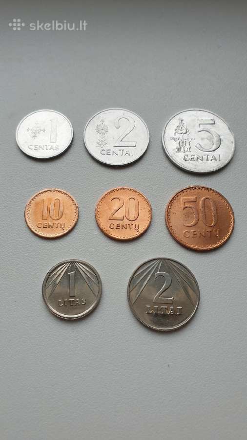 1991m. litų ir centų rinkinys Unc