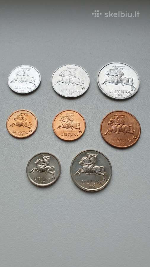 1991m. litų ir centų rinkinys Unc - nuotraukos Nr. 2