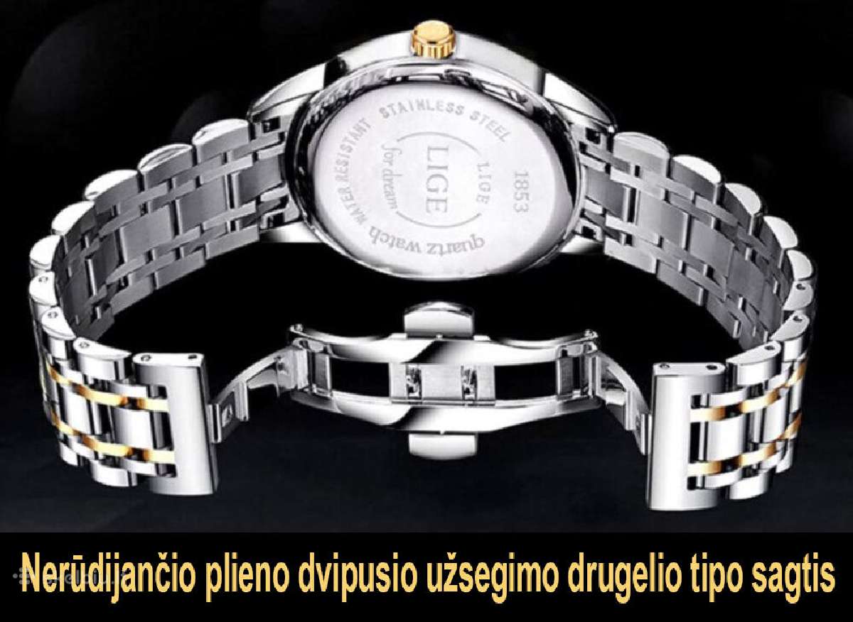 Laikrodis Lige 9846, kvarcinis, atsparus, vyriškas - nuotraukos Nr. 9