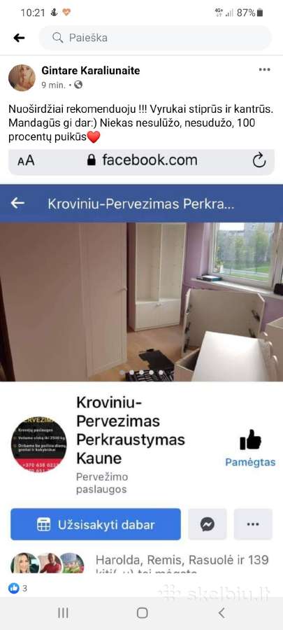 Baldų pervežimas perkraustymas Baldų surinkimas - nuotraukos Nr. 5