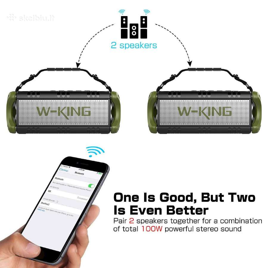 Galinga belaidė 50w Bluetooth kolonėlė W-king D8 - nuotraukos Nr. 2
