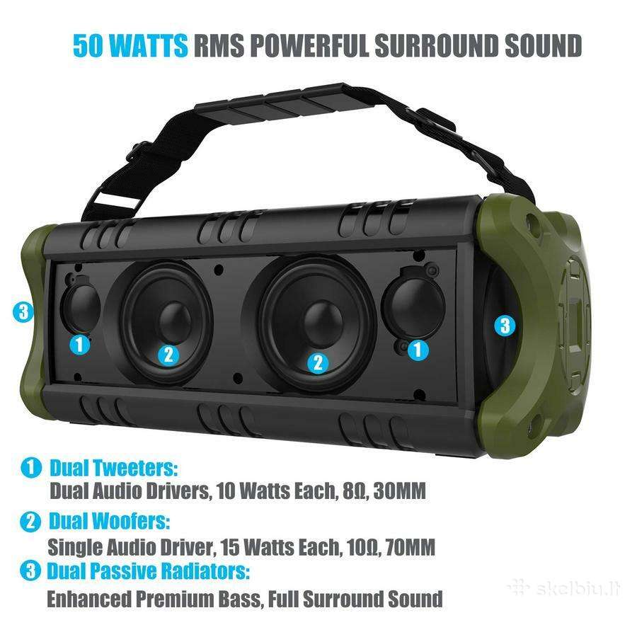 Galinga belaidė 50w Bluetooth kolonėlė W-king D8 - nuotraukos Nr. 3