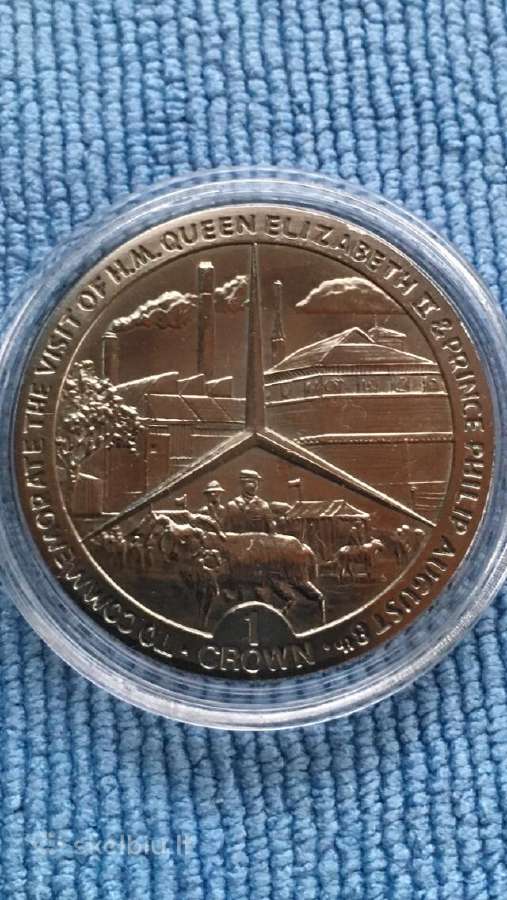 Moneta, Isle of Man, 1989m. 1 krona, cu-ni