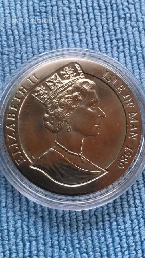 Moneta, Isle of Man, 1989m. 1 krona, cu-ni - nuotraukos Nr. 2