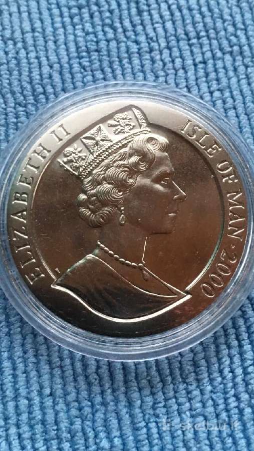 Moneta Isle of Man, 2000m. 1 krona, cu-ni - nuotraukos Nr. 2