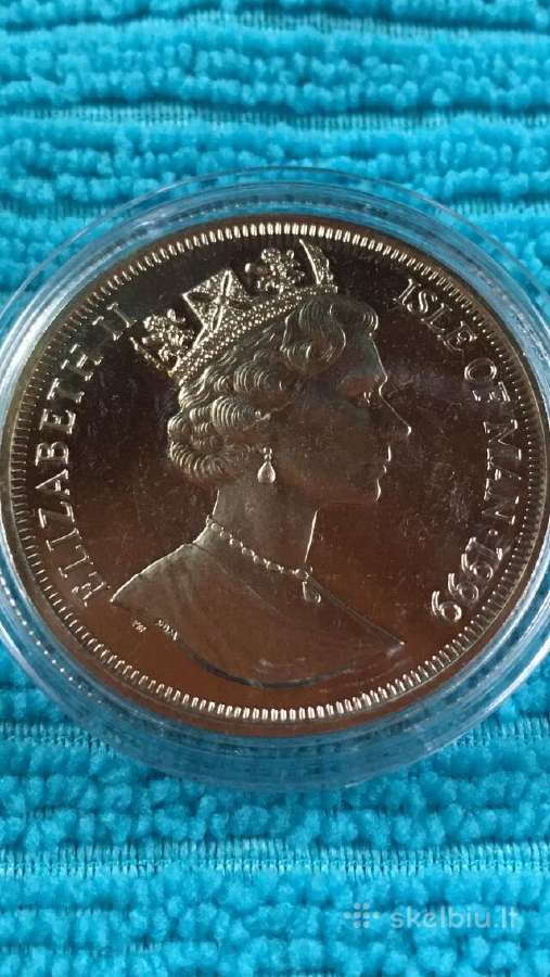 Moneta Isle of Man, 1999m. 1 krona, cu-ni - nuotraukos Nr. 2
