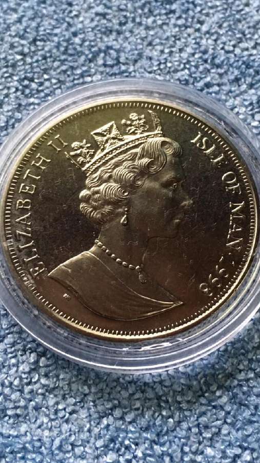 Moneta Isle of Man, 1998m. 1 krona, cu-ni - nuotraukos Nr. 2