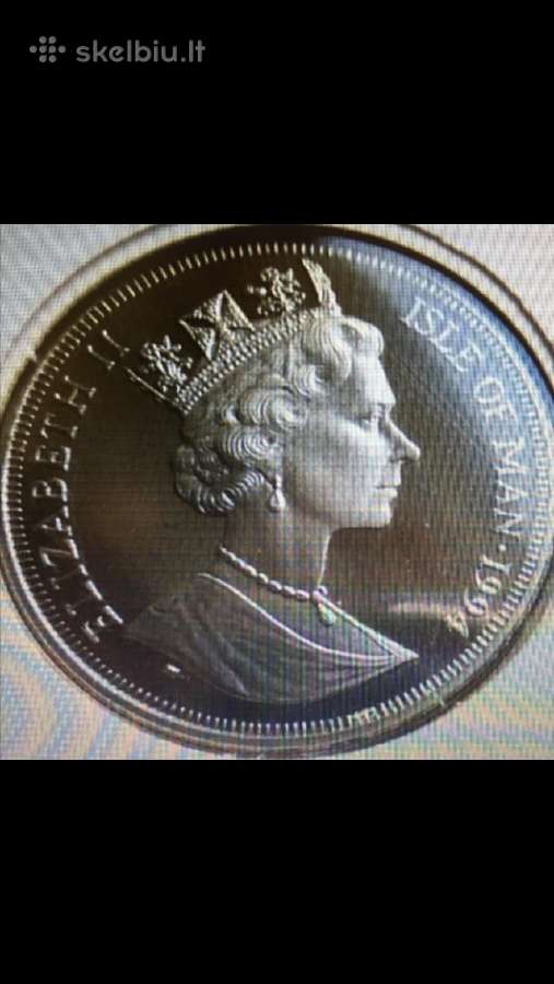 Moneta Isle of Man, 1994m. 1 krona, cu-ni - nuotraukos Nr. 2