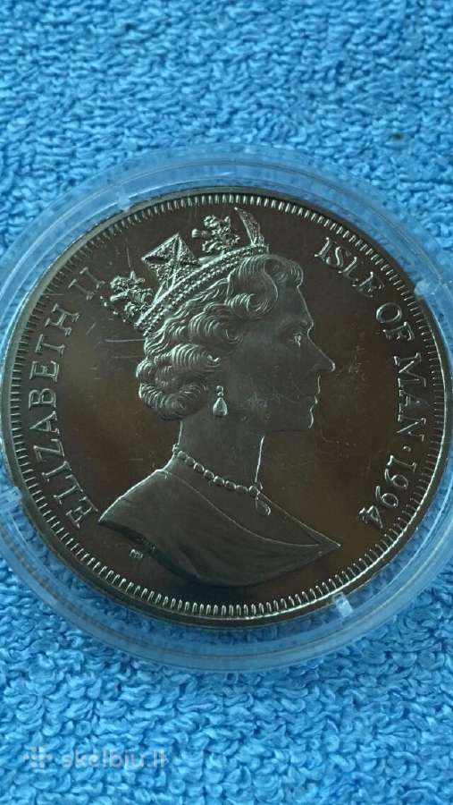 Moneta Isle of Man, 1994m. 1 krona, cu-ni - nuotraukos Nr. 2