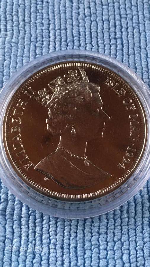 Moneta Isle of Man, 1994m. 1 krona, cu-ni - nuotraukos Nr. 2