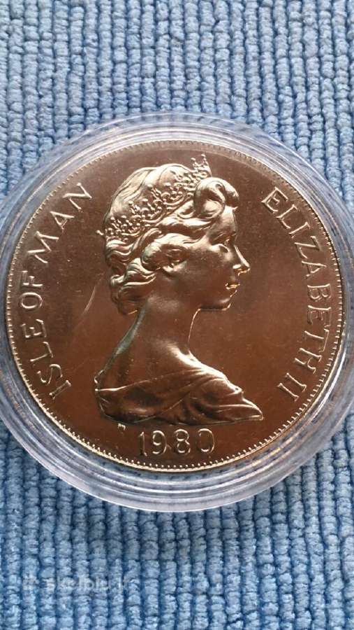 Moneta Isle of Man, 1980m. 1 krona, cu-ni - nuotraukos Nr. 2