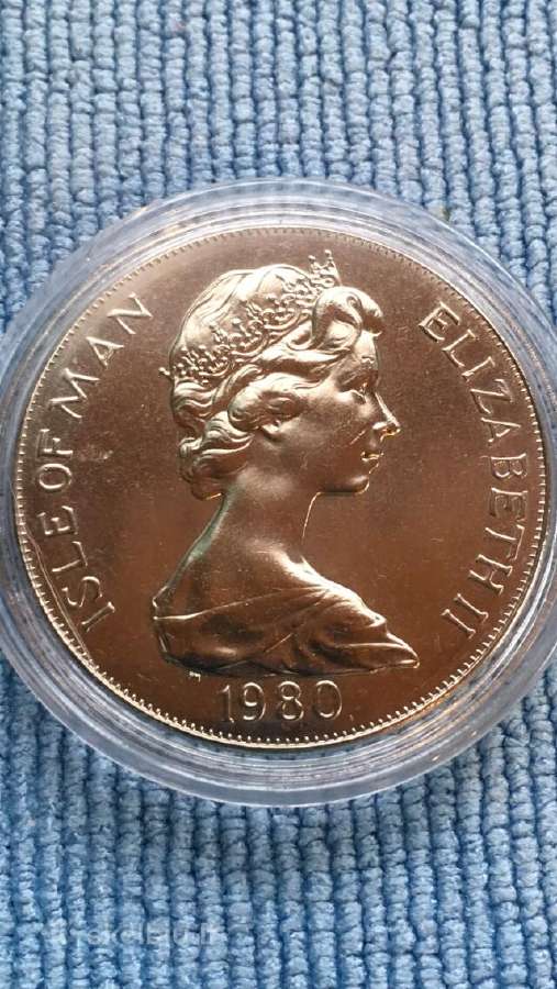 Moneta Isle of Man, 1980m. 1 krona, cu-ni - nuotraukos Nr. 2