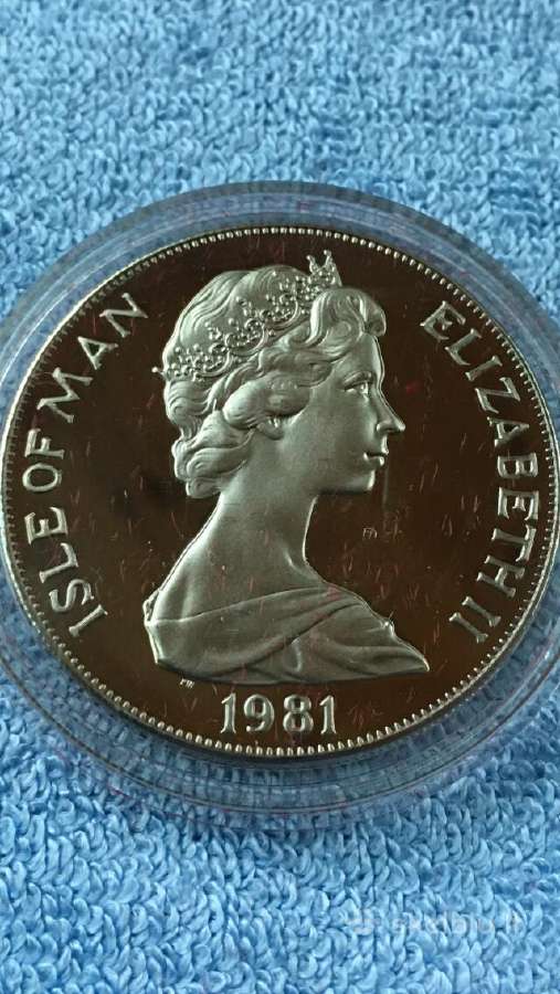 Moneta Isle of Man, 1981m. 1 krona, cu-ni - nuotraukos Nr. 2