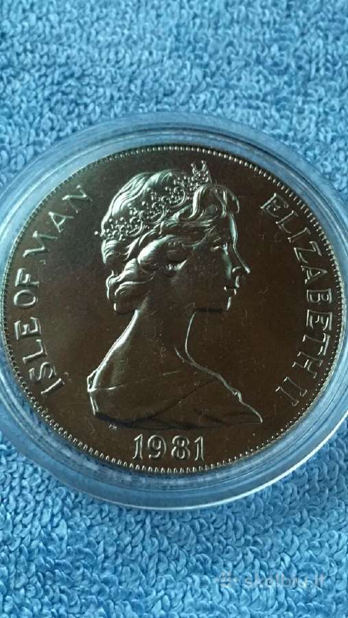 Moneta Isle of Man, 1981m. 1 krona, cu-ni - nuotraukos Nr. 2
