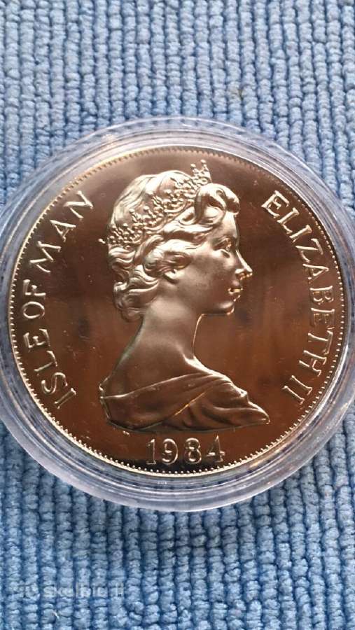 Moneta Isle of Man 1984m. 1 krona, cu-ni - nuotraukos Nr. 2