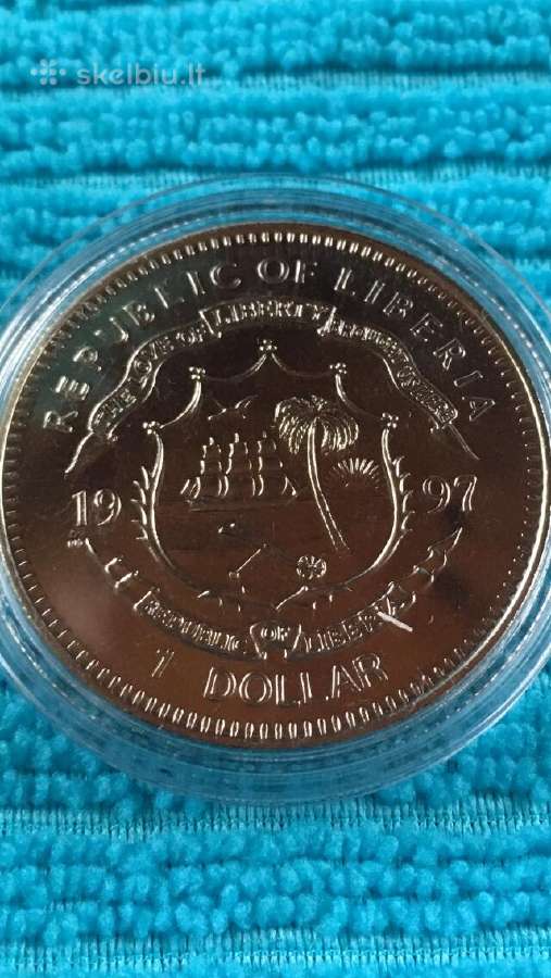 Moneta Liberia 1997m. 1 dollar, cu-ni - nuotraukos Nr. 2