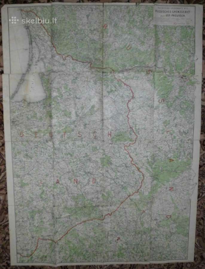 I Pasaulinio karo žemėlapis Rytprūsiai, Lietuva