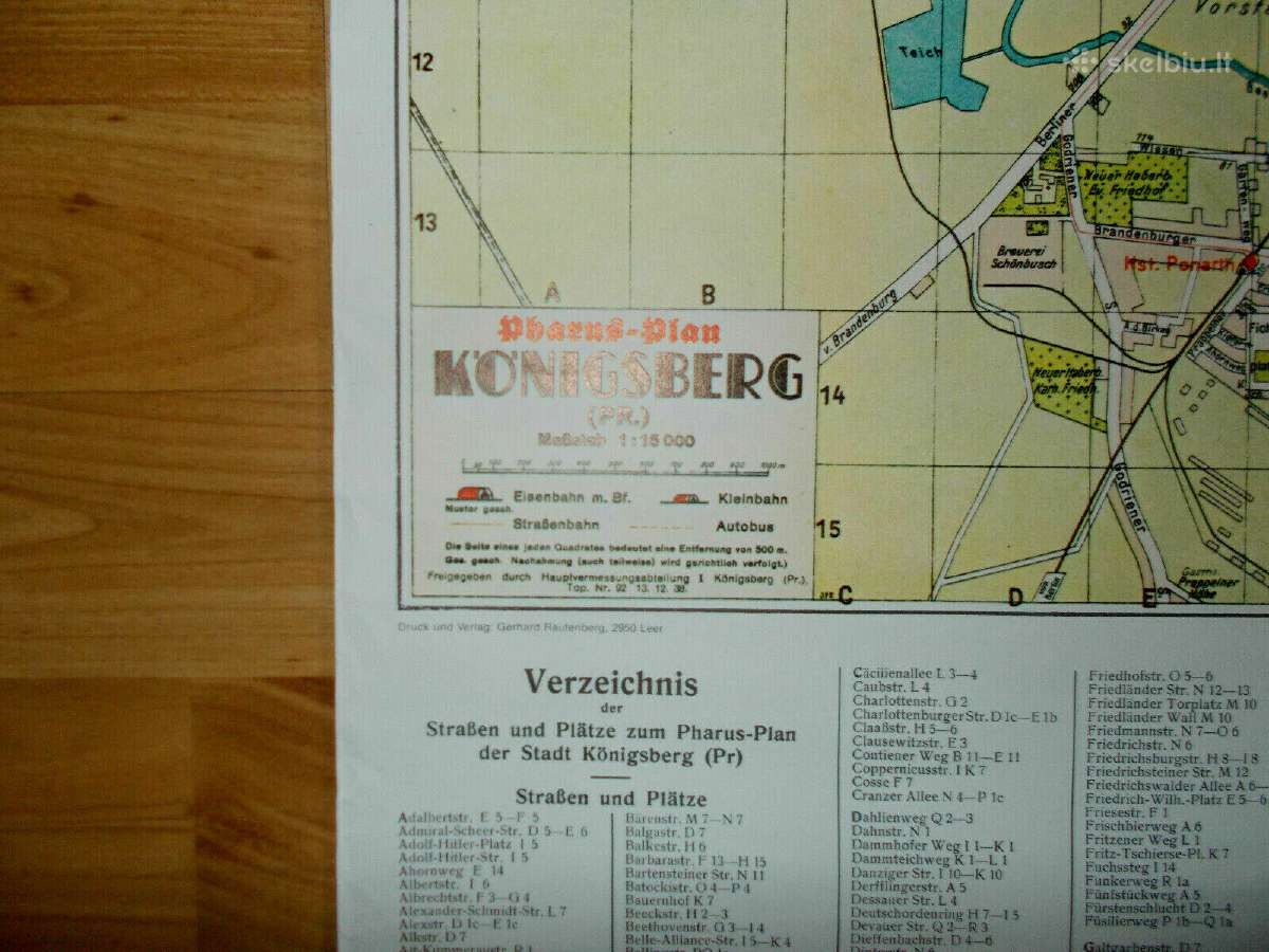Konigsberg miesto planas 1938 m. - nuotraukos Nr. 8