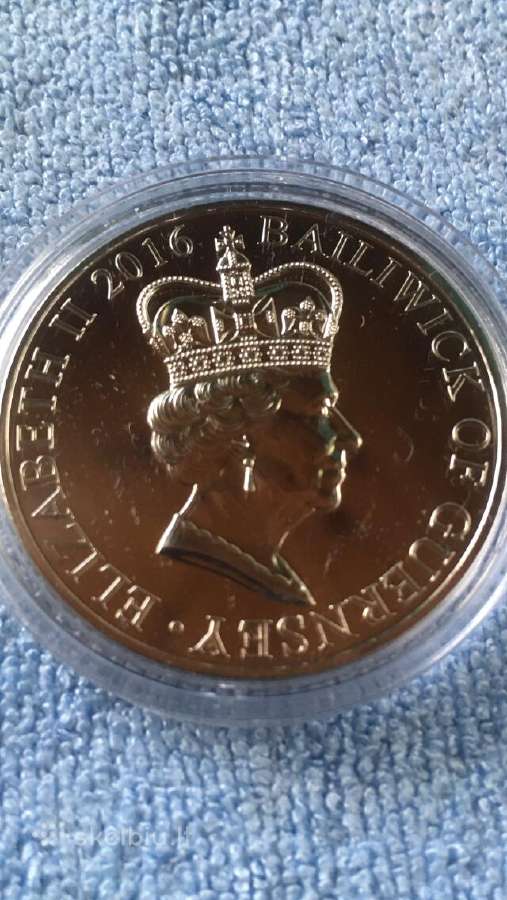 Moneta Guernsey 2016m. 5 svarai, cu-ni - nuotraukos Nr. 2