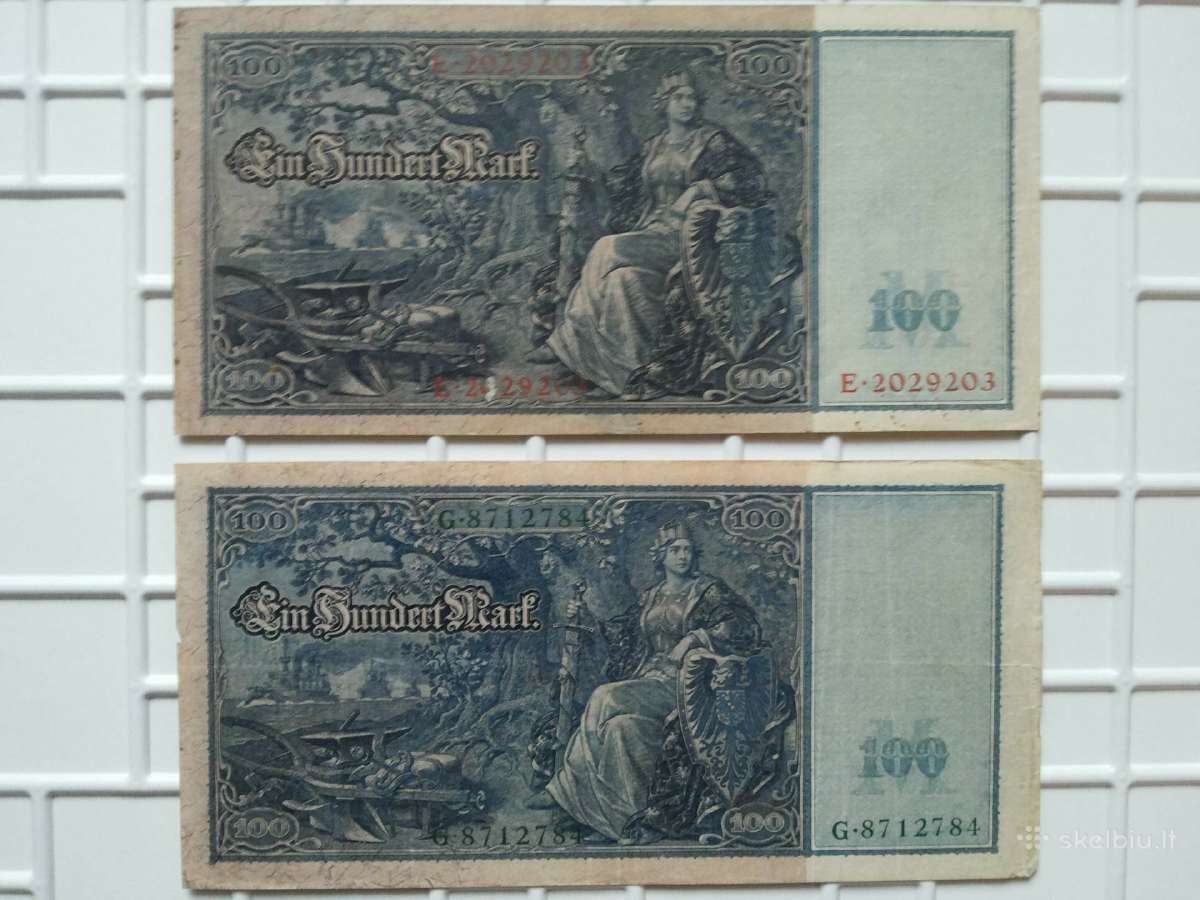 Banknotai. 100 Vokietijos markiu 1910m - nuotraukos Nr. 2