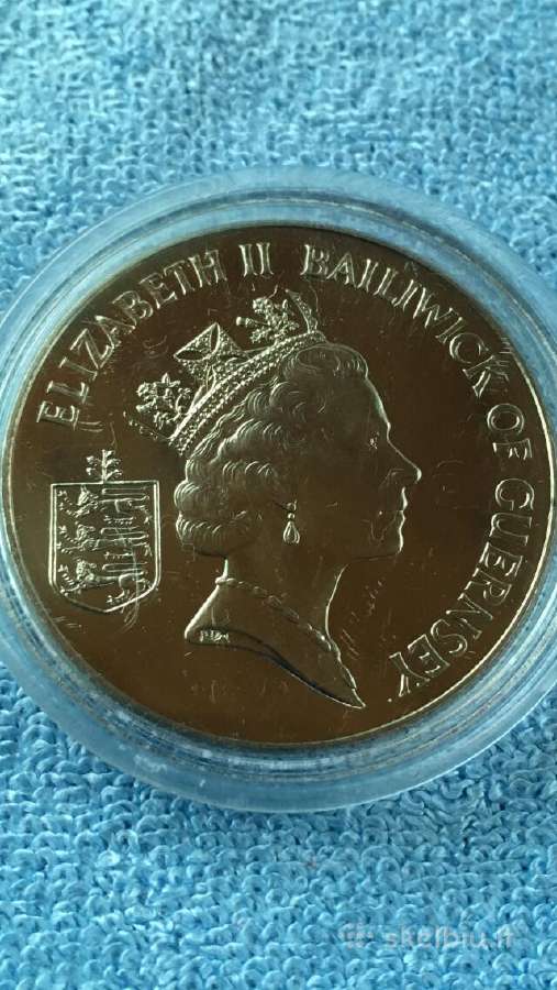 Moneta Guernsey 1995m. 2 svarai, cu-ni - nuotraukos Nr. 2
