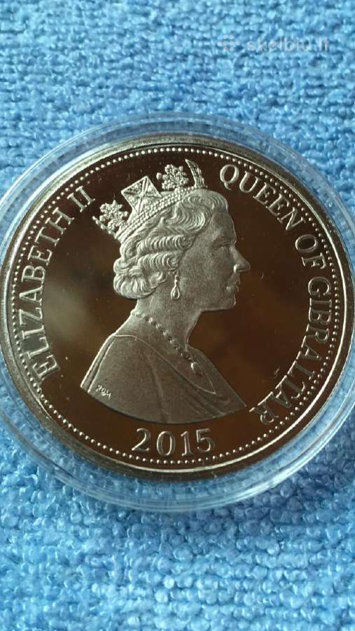 Moneta Gibraltar 2015m. 1 krona, cu-ni - nuotraukos Nr. 2