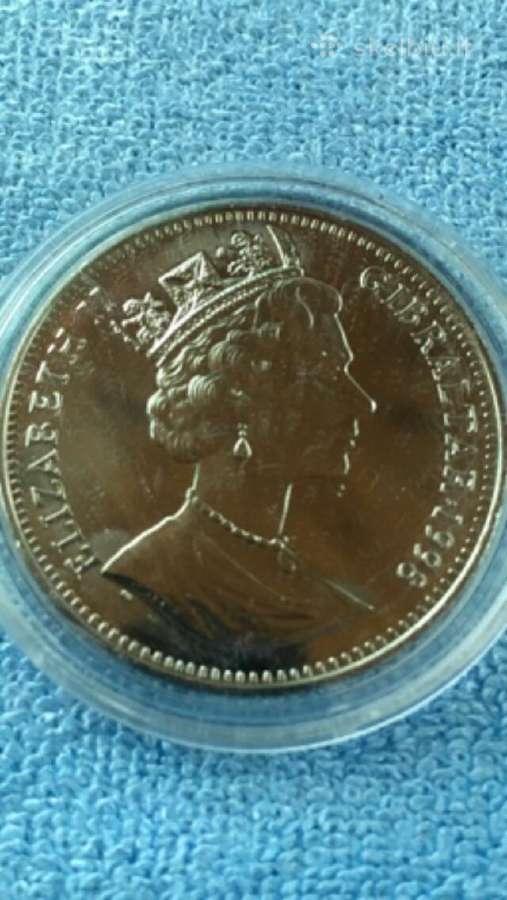 Moneta Gibraltar 1998m. 1 krona, cu-ni - nuotraukos Nr. 2