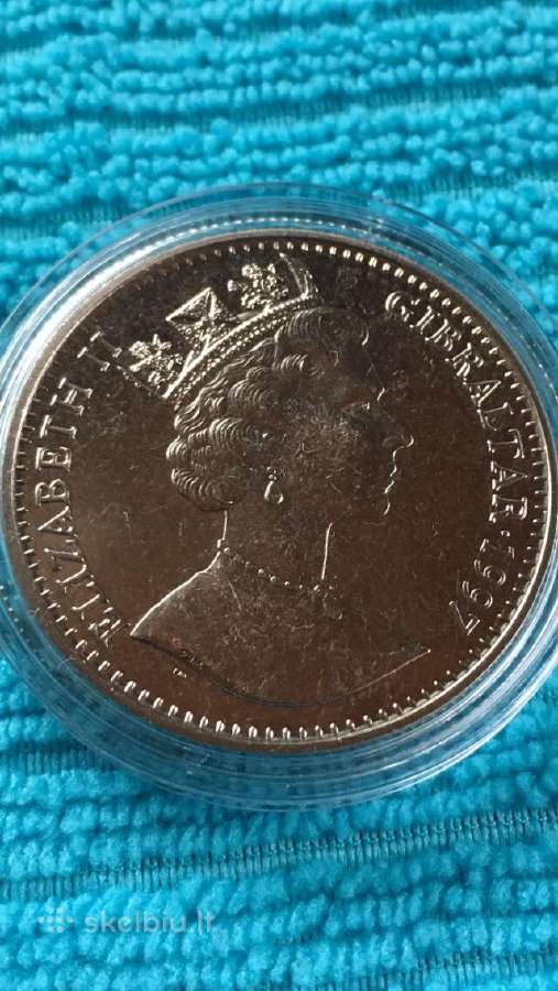 Moneta Gibraltar 1997m. 1 krona, cu-ni - nuotraukos Nr. 2