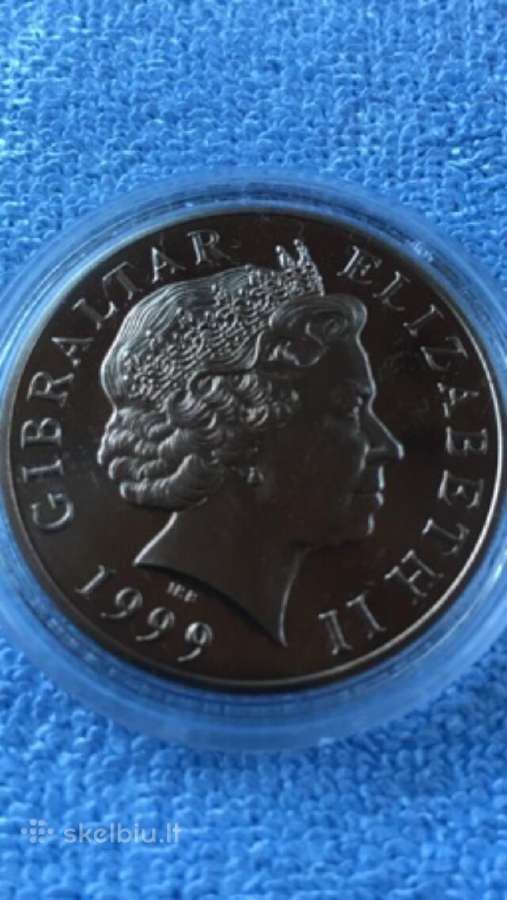 Moneta Gibraltar 1999m. 5 svarai, virenium - nuotraukos Nr. 2